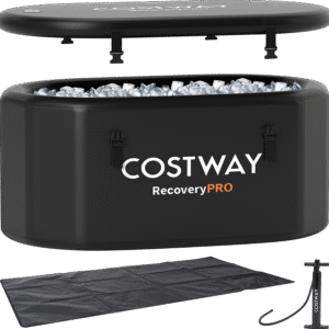 Costway Oval Ice Bath Tub 129 Gallon Inflatable with Cover and Hand Pump New