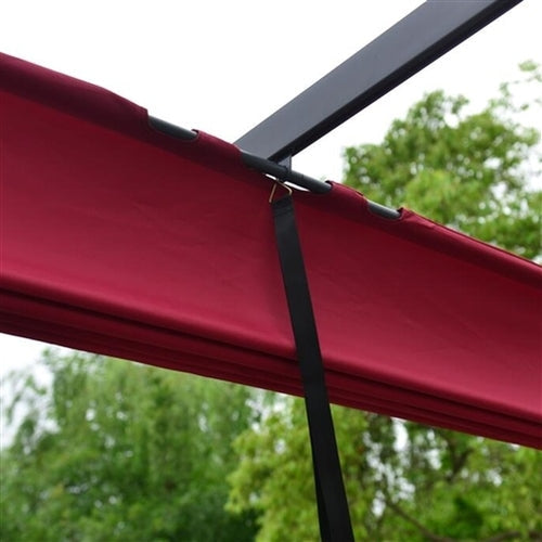 Aleko Aluminum Outdoor Retractable Canopy Pergola - 13 x 10 Ft - Burgundy Color PERGBURG10X13-AP - Image 4