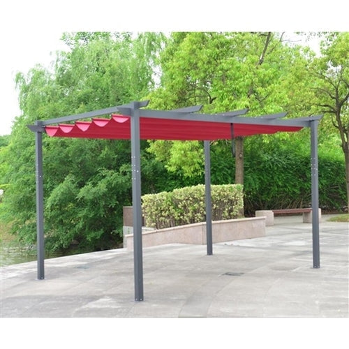Aleko Aluminum Outdoor Retractable Canopy Pergola - 13 x 10 Ft - Burgundy Color PERGBURG10X13-AP - Image 3