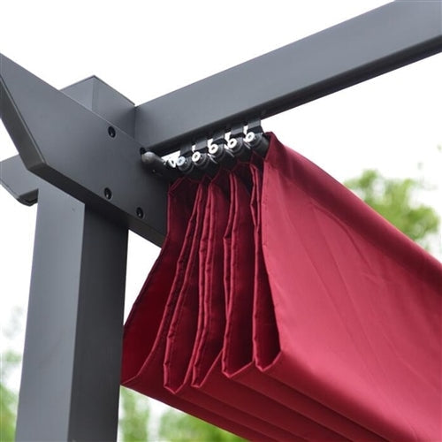 Aleko Aluminum Outdoor Retractable Canopy Pergola - 13 x 10 Ft - Burgundy Color PERGBURG10X13-AP - Image 5