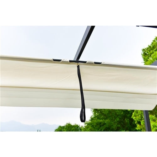 Aluminium Outdoor Retractable Canopy Pergola - 13 x 10 Ft - Cream White Color - Image 4
