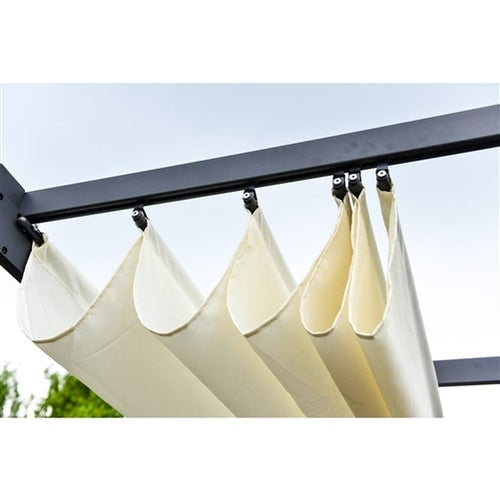 Aluminium Outdoor Retractable Canopy Pergola - 13 x 10 Ft - Cream White Color - Image 5
