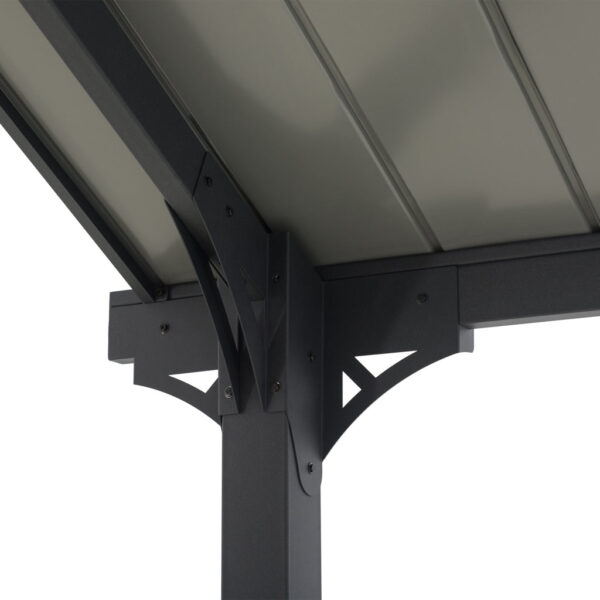 AutoCove 12x20 Gray Steel Frame Gable Roof Metal Carport/Gazebo with 2 Ceiling Hooks - Image 16