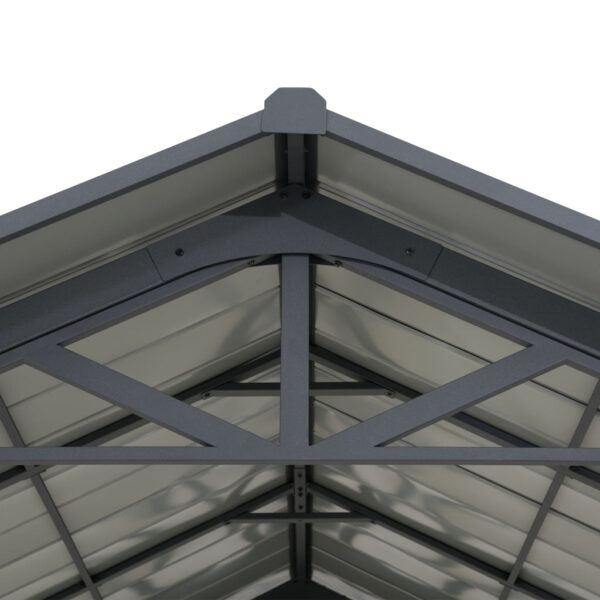 AutoCove 12x20 Gray Steel Frame Gable Roof Metal Carport/Gazebo with 2 Ceiling Hooks - Image 19