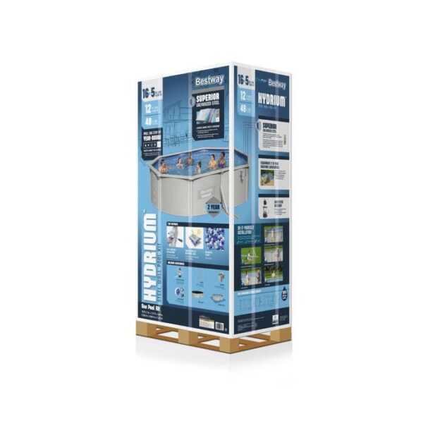 Bestway Hydrium 16’5” X 12’ X 48” Steel Wall Above Ground Pool Set - Image 7