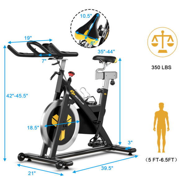 Costway Exercise Bike Magnetic Resistance Fixed Belt Drive with LCD Display New - Image 8