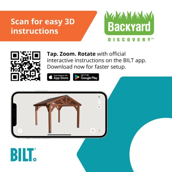 Backyard Discovery 12×12 Arlington Gazebo with Electric - Image 7