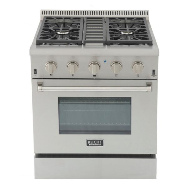 Kucht KRG3080U-S Pro-Style 30 in. 4.2 cu. ft. Natural Gas Range with Sealed Burners and Convection Oven in Stainless Steel New - Image 2