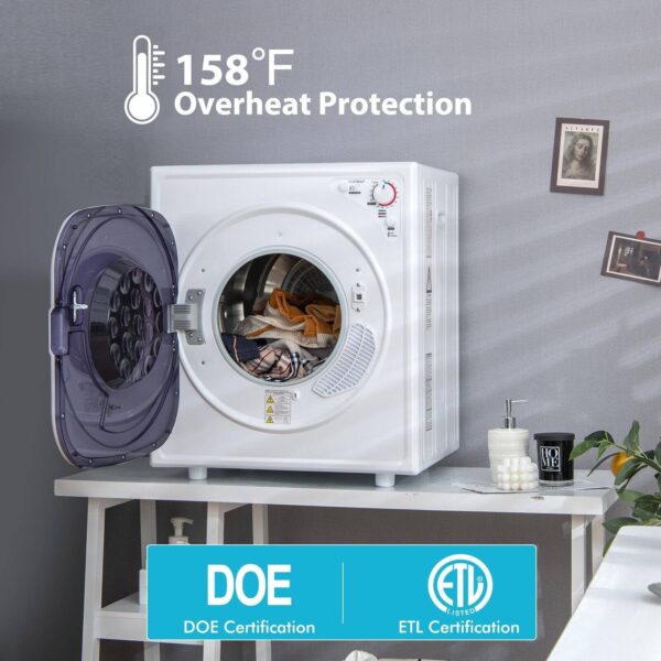 Costway Compact Laundry Dryer 1500W New - Image 5