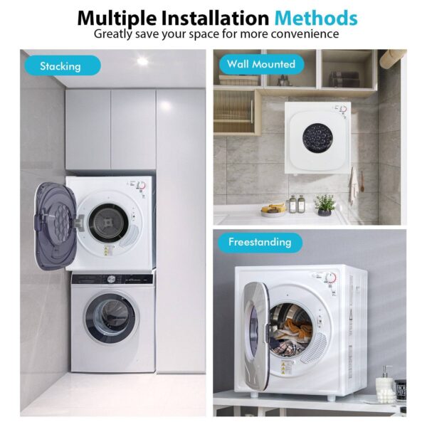 Costway Compact Laundry Dryer 1500W New - Image 4