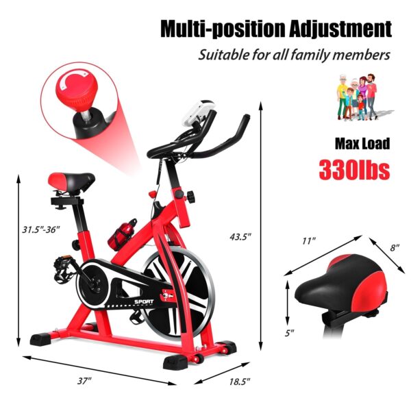 Costway Exercise Bike with Belt Drive and Multi-Position Adjustment New - Image 7