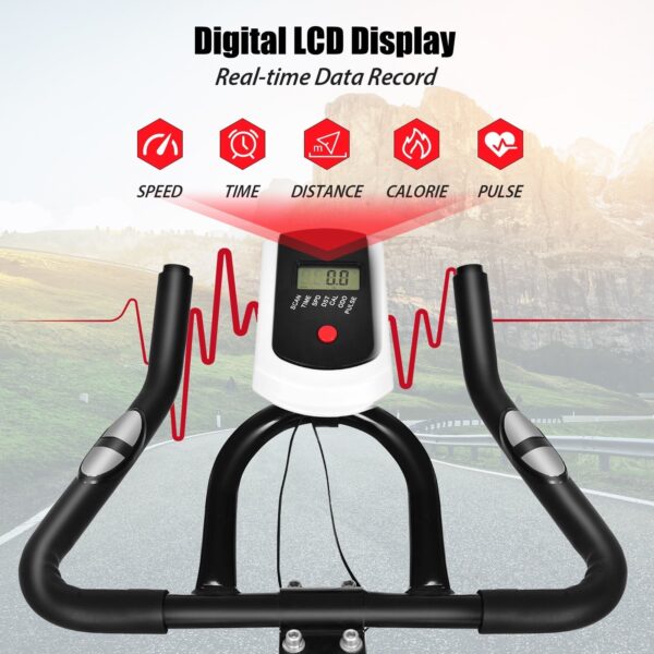 Costway Exercise Bike with Belt Drive and Multi-Position Adjustment New - Image 5