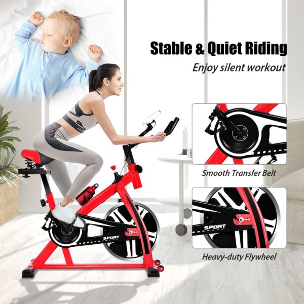 Costway Exercise Bike with Belt Drive and Multi-Position Adjustment New - Image 3
