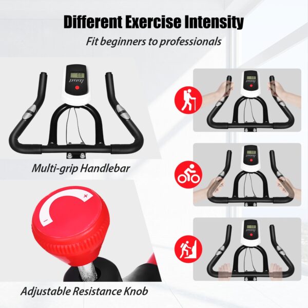 Costway Exercise Bike with Belt Drive and Multi-Position Adjustment New - Image 4