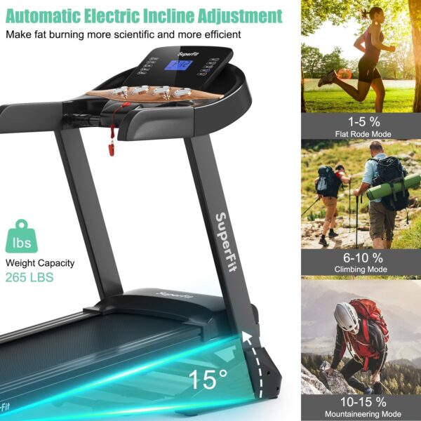 Costway Folding Treadmill 3.75 HP with Auto Incline 12 Presets and App Control New - Image 4