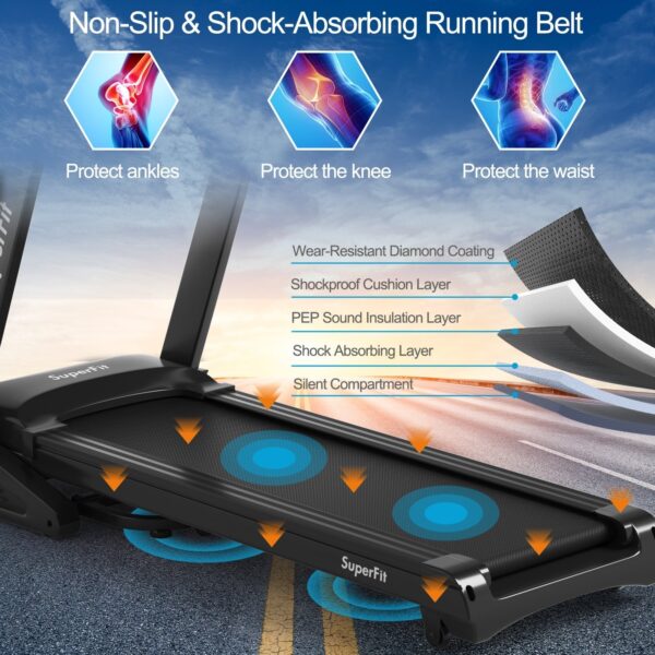 Costway Folding Treadmill 3.75 HP with Auto Incline 12 Presets and App Control New - Image 6