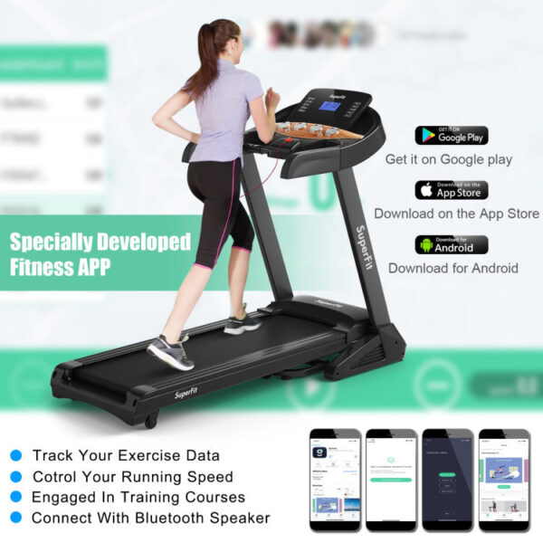 Costway Folding Treadmill 3.75 HP with Auto Incline 12 Presets and App Control New - Image 8
