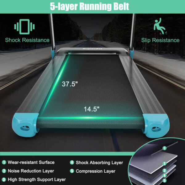 Costway Folding Treadmill with App Control Speaker and 12 Presets New - Image 7