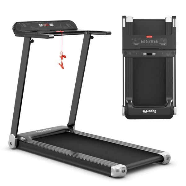 Costway Folding Treadmill with App Control Speaker and 12 Presets New - Image 5