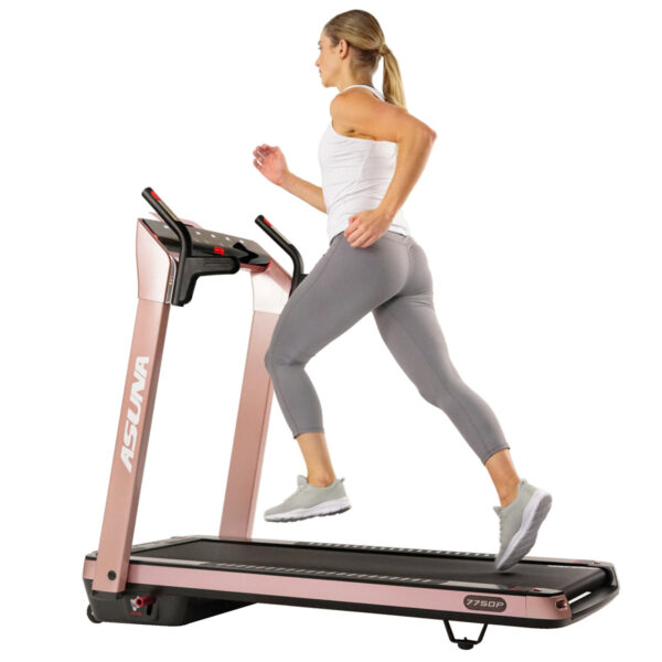 SpaceFlex Pink Running Treadmill w/ Auto Incline, Foldable Wide Deck - Image 3