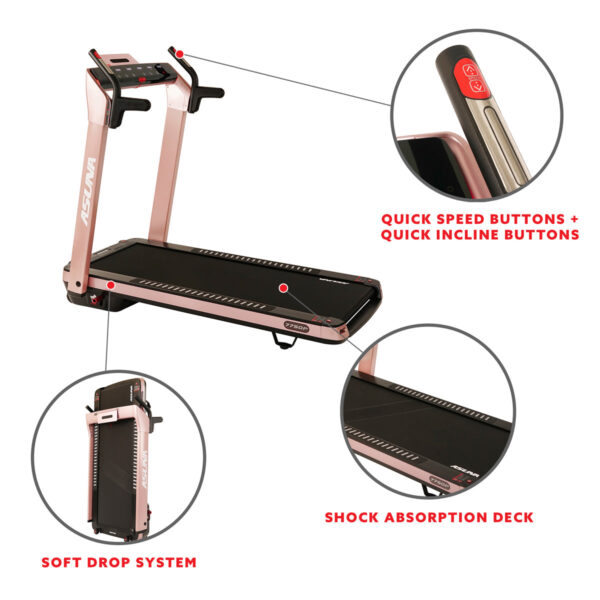 SpaceFlex Pink Running Treadmill w/ Auto Incline, Foldable Wide Deck - Image 5