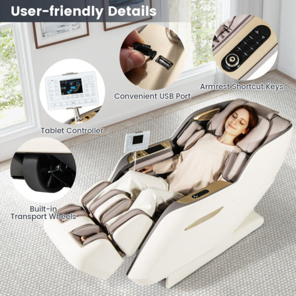 Costway Massage Chair with SL Track Waist Airbags and Calves Heating Foot Rollers New - Image 2