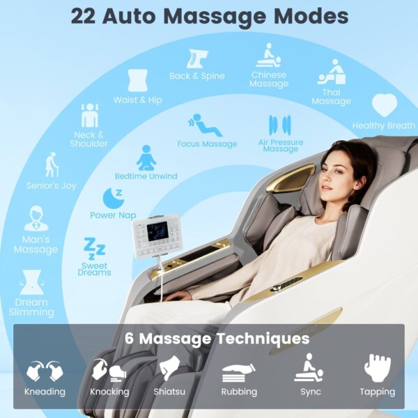 Costway Massage Chair with SL Track Waist Airbags and Calves Heating Foot Rollers New - Image 4