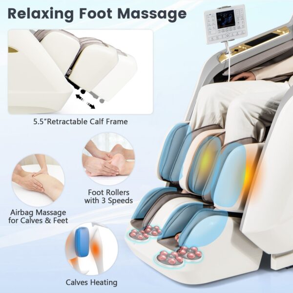 Costway Massage Chair with SL Track Waist Airbags and Calves Heating Foot Rollers New - Image 8