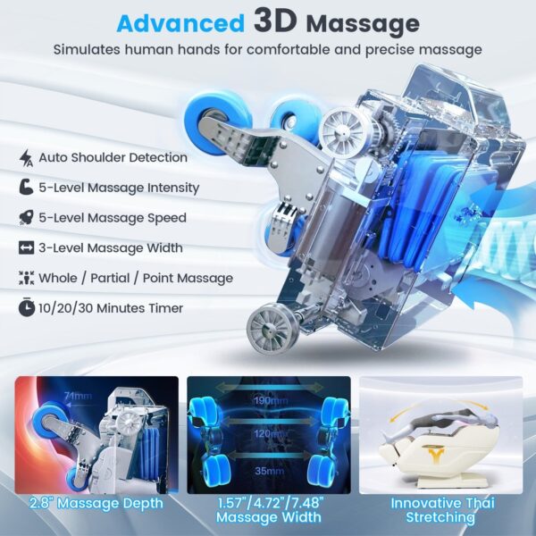 Costway Massage Chair with SL Track Waist Airbags and Calves Heating Foot Rollers New - Image 9