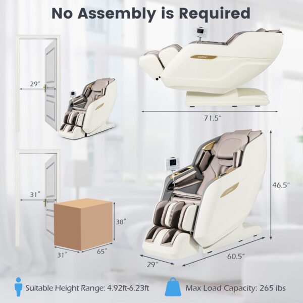 Costway Massage Chair with SL Track Waist Airbags and Calves Heating Foot Rollers New - Image 3