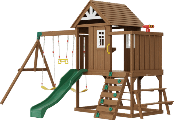 Vevor Wooden Swing Set 9-In-1 Outdoor Playground Set with Slide New